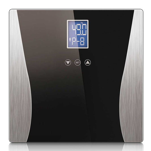 Premium Wireless Digital Body Fat LCD Bathroom Weighing Scale Electronic Weight Tracker Black - image1