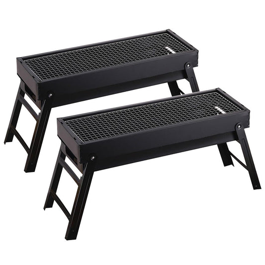 Premium 2X 60cm Portable Folding Thick Box-Type Charcoal Grill for Outdoor BBQ Camping - image1