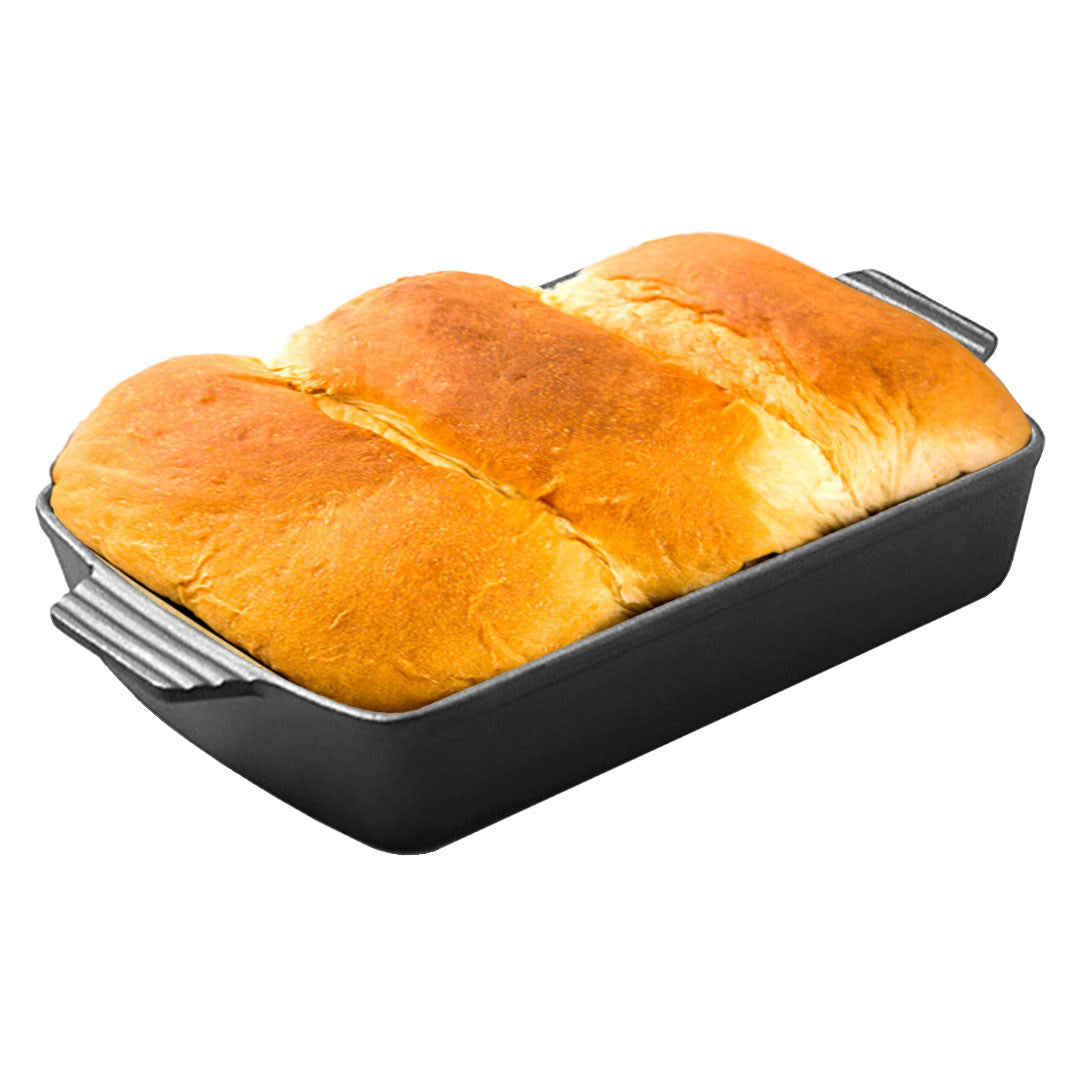 Premium 38cm Cast Iron Rectangle Bread Cake Baking Dish Lasagna Roasting Pan - image1