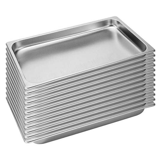 Premium 12X Gastronorm GN Pan Full Size 1/1 GN Pan 4cm Deep Stainless Steel Tray - image1