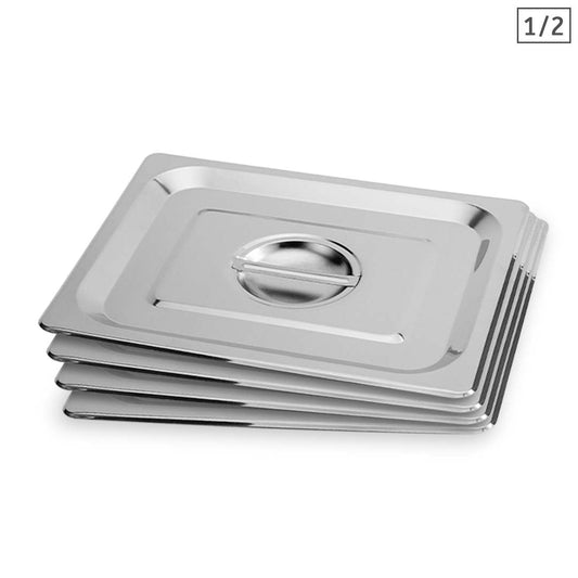 Premium 4X Gastronorm GN Pan Lid Full Size 1/2 Stainless Steel Tray Top Cover - image1