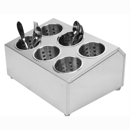 Premium 18/10 Stainless Steel Commercial Conical Utensils Cutlery Holder with 6 Holes - image1