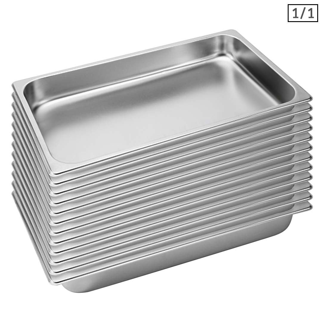 Premium 12X Gastronorm GN Pan Full Size 1/1 GN Pan 6.5cm Deep Stainless Steel Tray - image1