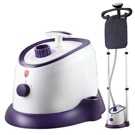 Garment Steamer Vertical Twin Pole Clothes 1700ml 1800w Steaming Kit Purple - image1