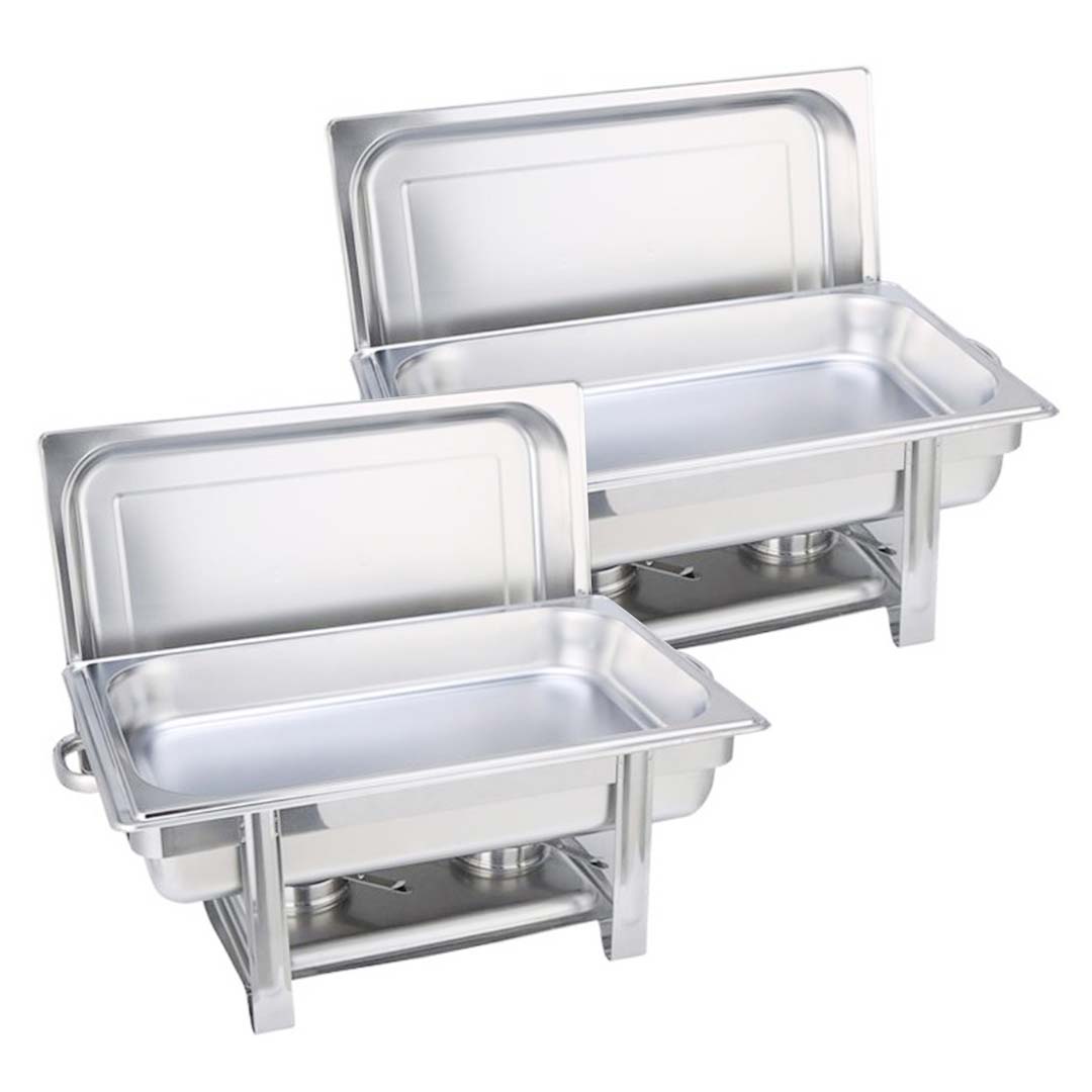 Premium 2X Single Tray Stainless Steel Chafing Catering Dish Food Warmer - image1