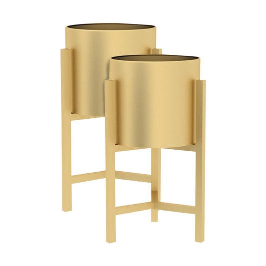 Premium 2X 45CM Gold Metal Plant Stand with Flower Pot Holder Corner Shelving Rack Indoor Display - image1