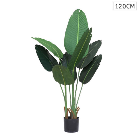 Premium 120cm Artificial Green Indoor Traveler Banana Fake Decoration Tree Flower Pot Plant - image1