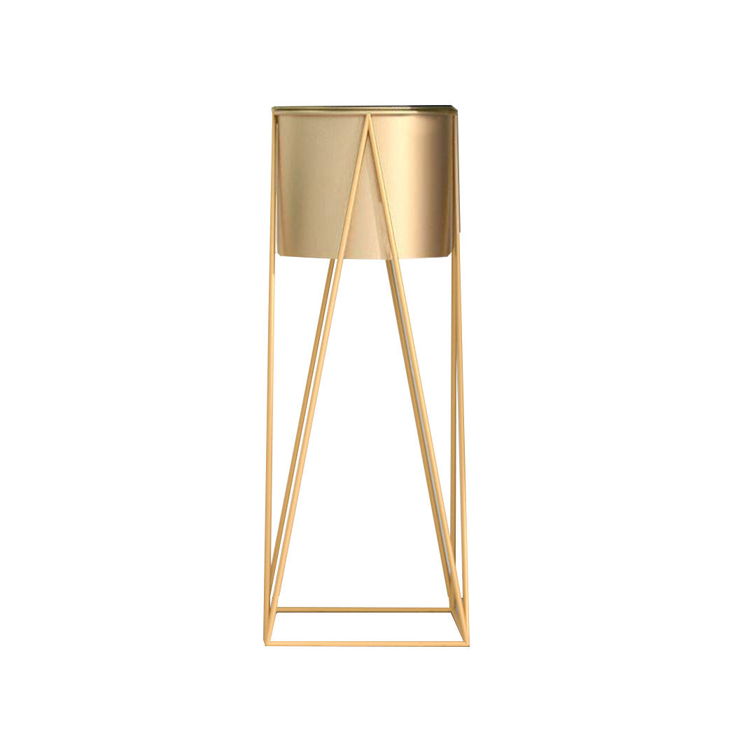 Premium 50cm Gold Metal Plant Stand with Gold Flower Pot Holder Corner Shelving Rack Indoor Display - image1