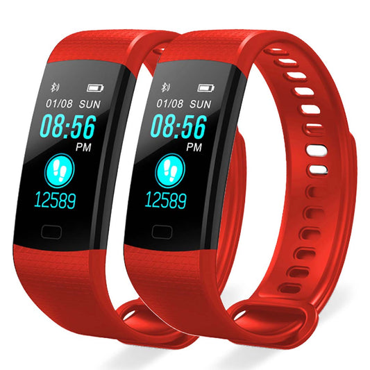 Premium 2X Sport Smart Watch Health Fitness Wrist Band Bracelet Activity Tracker Red - image1