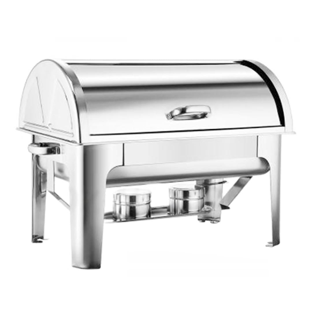 Premium 4.5L Dual Tray Stainless Steel Roll Top Chafing Dish Food Warmer - image2