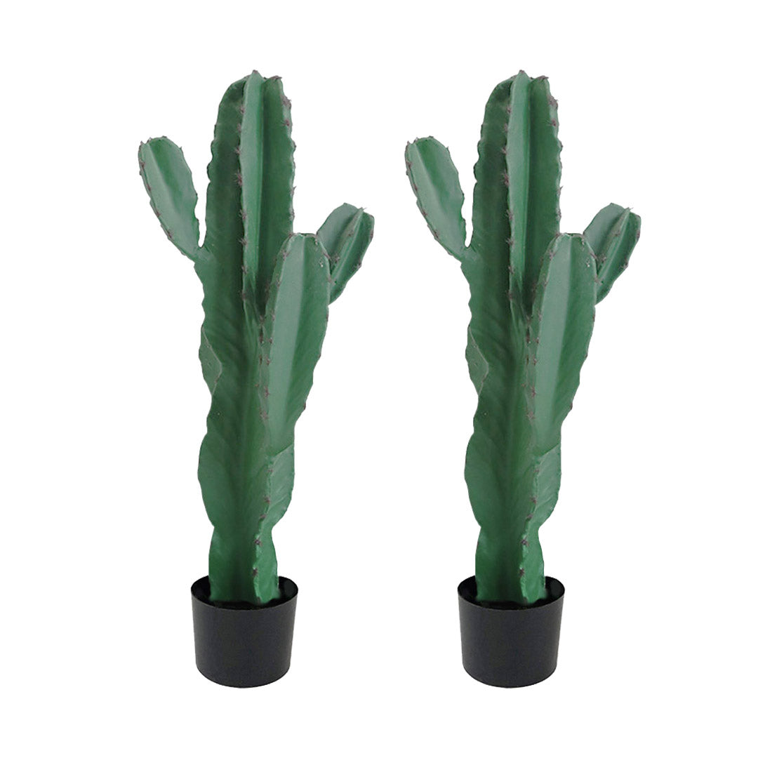 Premium 2X 70cm Green Artificial Indoor Cactus Tree Fake Plant Simulation Decorative 5 Heads - image1