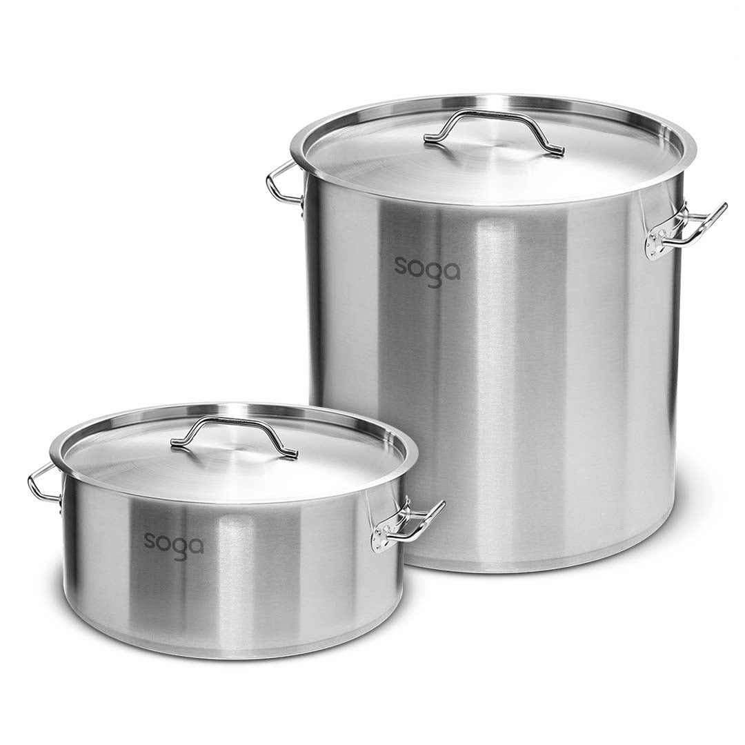 Premium 9L Wide Stock Pot  and 33L Tall Top Grade Thick Stainless Steel Stockpot 18/10 - image1