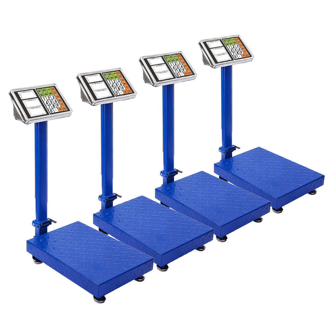 Premium 4X 150kg Electronic Digital Platform Scale Computing Shop Postal Weight Blue - image1