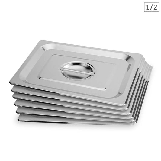 Premium 6X Gastronorm GN Pan Lid Full Size 1/2 Stainless Steel Tray Top Cover - image1