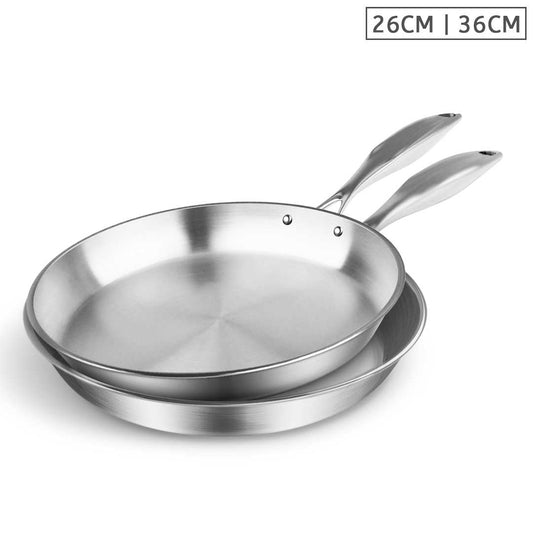Premium Stainless Steel Fry Pan 26cm 36cm Frying Pan Top Grade Induction Cooking - image1