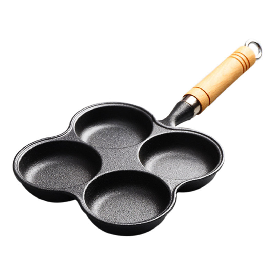 Premium 4 Mold Multi-Portion Cast Iron Breakfast Fried Egg Pancake Omelet Fry Pan - image1