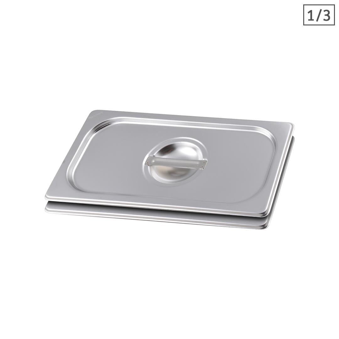 Premium 2X Gastronorm GN Pan Lid Full Size 1/3 Stainless Steel Tray Top Cover - image1