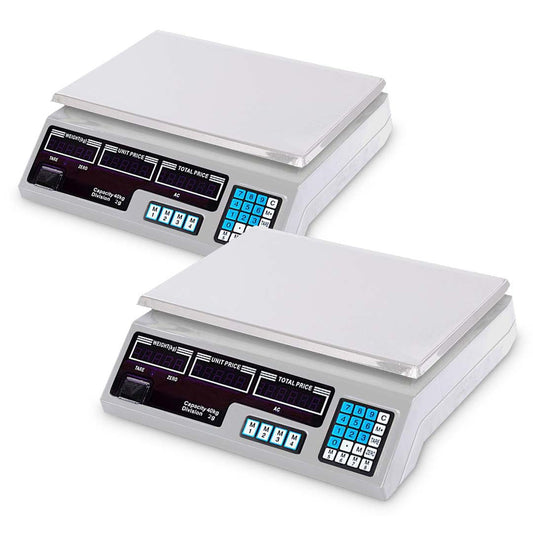 Premium 2X 40kg Digital Commercial Kitchen Scales Shop Electronic Weight Scale Food White - image1