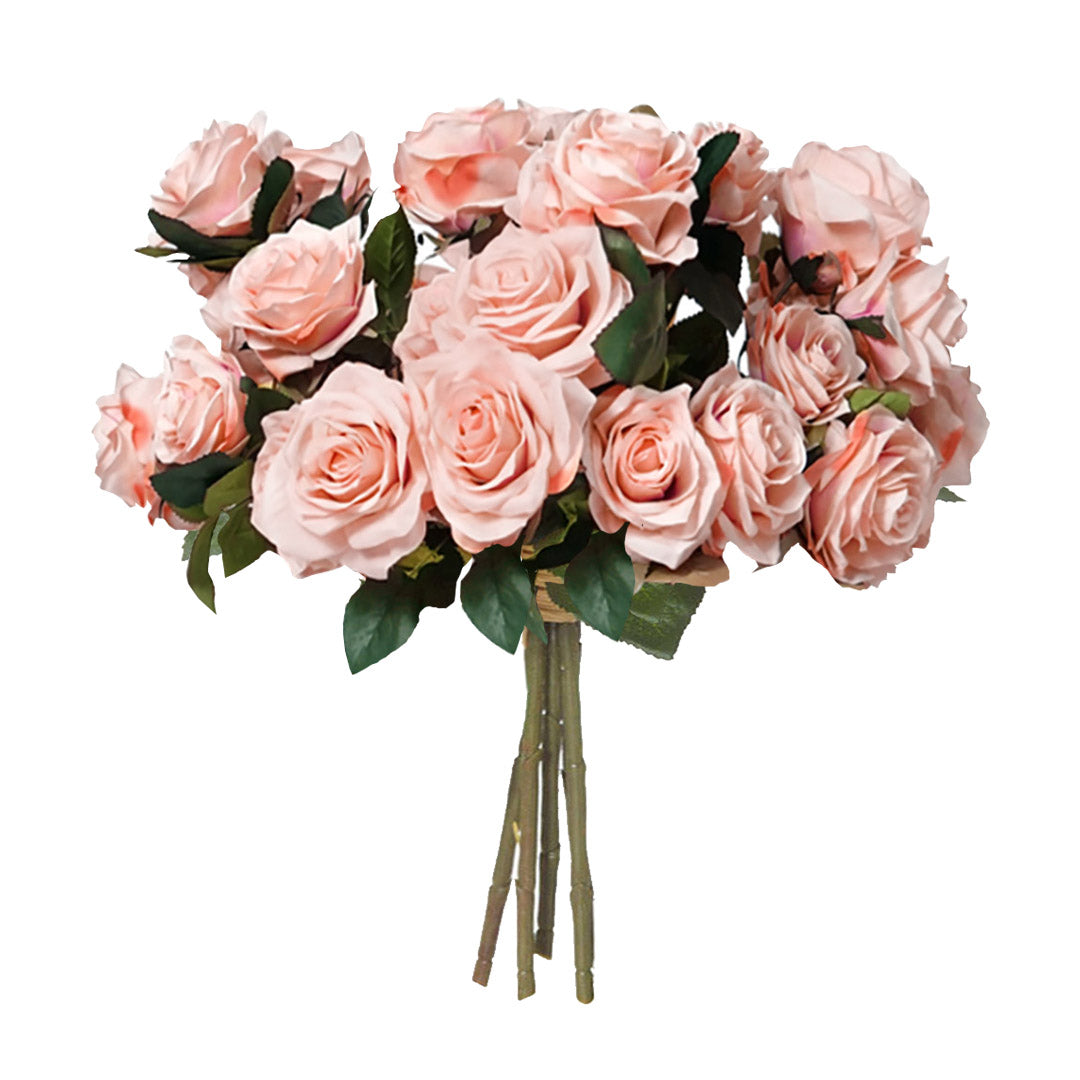 Premium 4 Bunch Artificial Silk Rose 9 Heads Flower Fake Bridal Bouquet Table Decor Champion - image1