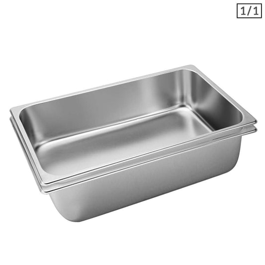 Premium 2X Gastronorm GN Pan Full Size 1/1 GN Pan 15cm Deep Stainless Steel Tray - image1