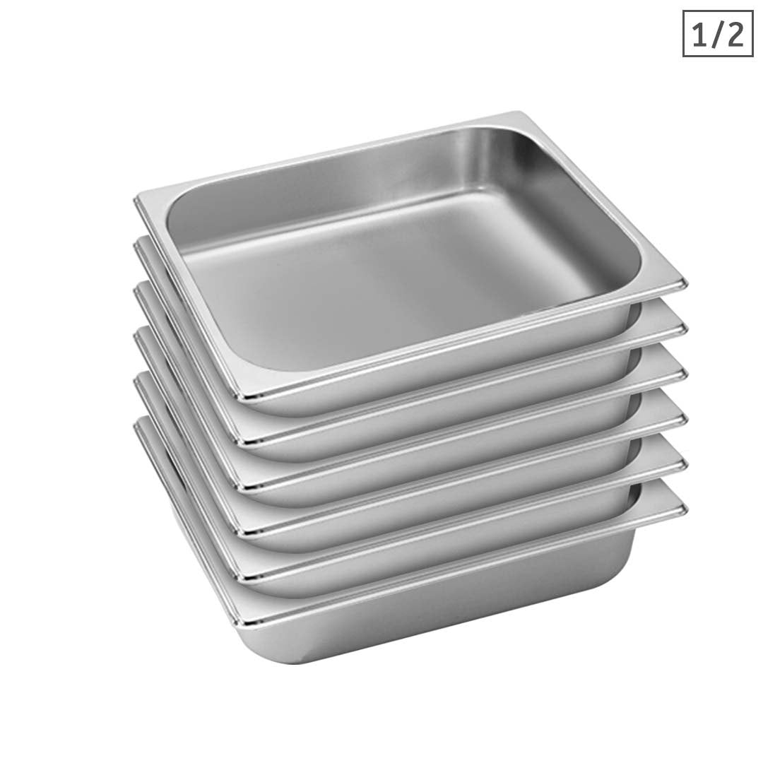 Premium 6X Gastronorm GN Pan Full Size 1/1 GN Pan 20cm Deep Stainless Steel Tray - image1