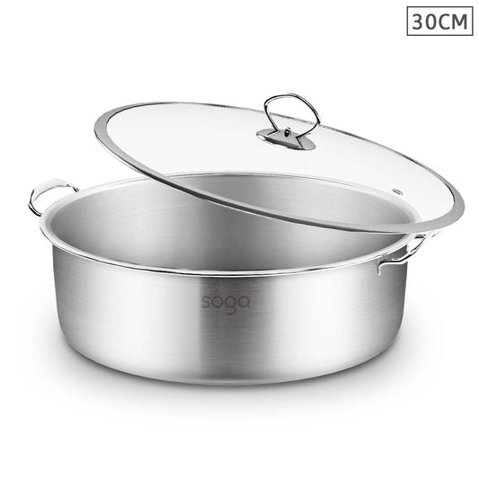 Premium Stainless Steel 30cm Casserole With Lid Induction Cookware - image1