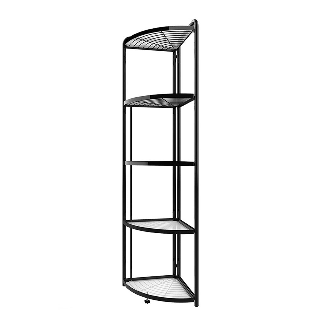 Premium 5 Tier Steel Triangular  Corner Stand Multi-Functional Shelves Portable Storage Organizer - image1