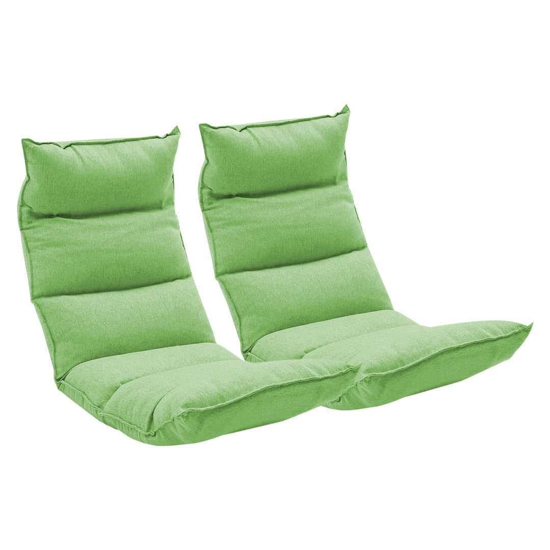 Premium 2X Foldable Tatami Floor Sofa Bed Meditation Lounge Chair Recliner Lazy Couch Green - image1