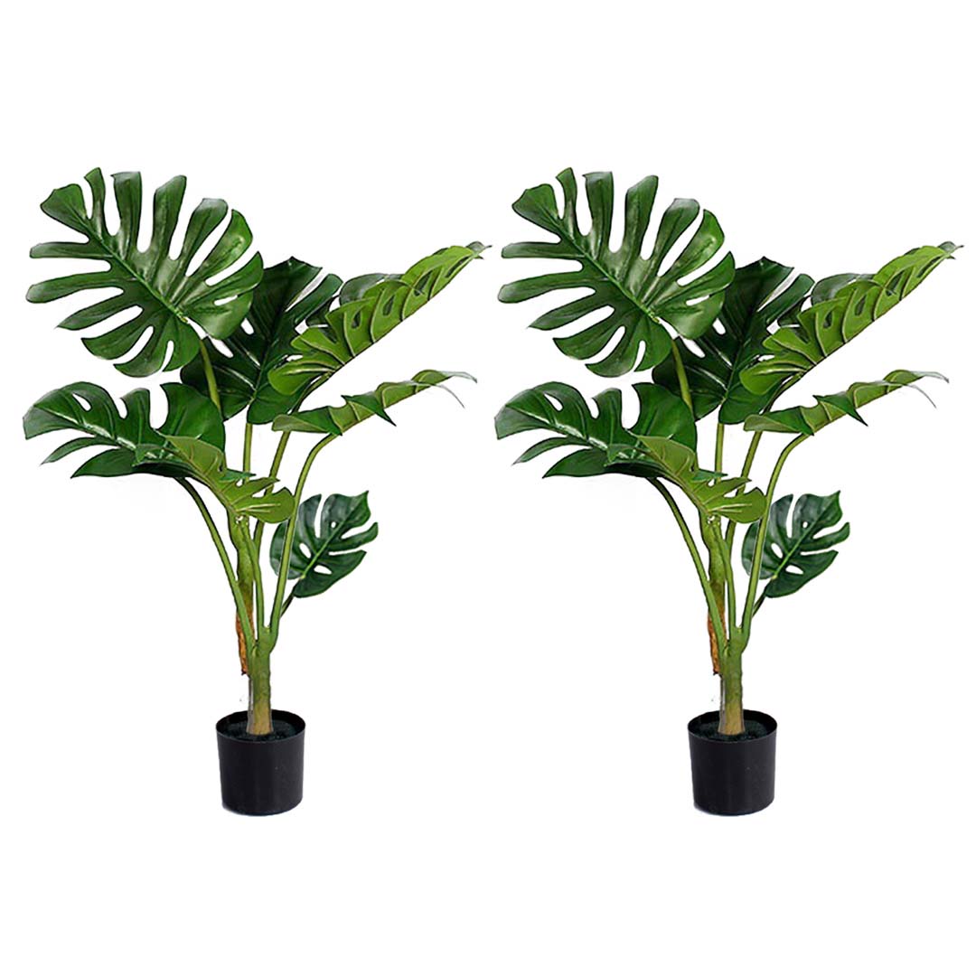 Premium 2X 120cm Artificial Green Indoor Turtle Back Fake Decoration Tree Flower Pot Plant - image1