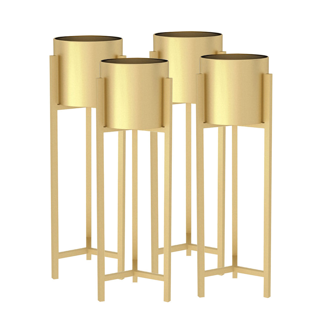 Premium 4X 90cm Gold Metal Plant Stand with Flower Pot Holder Corner Shelving Rack Indoor Display - image1