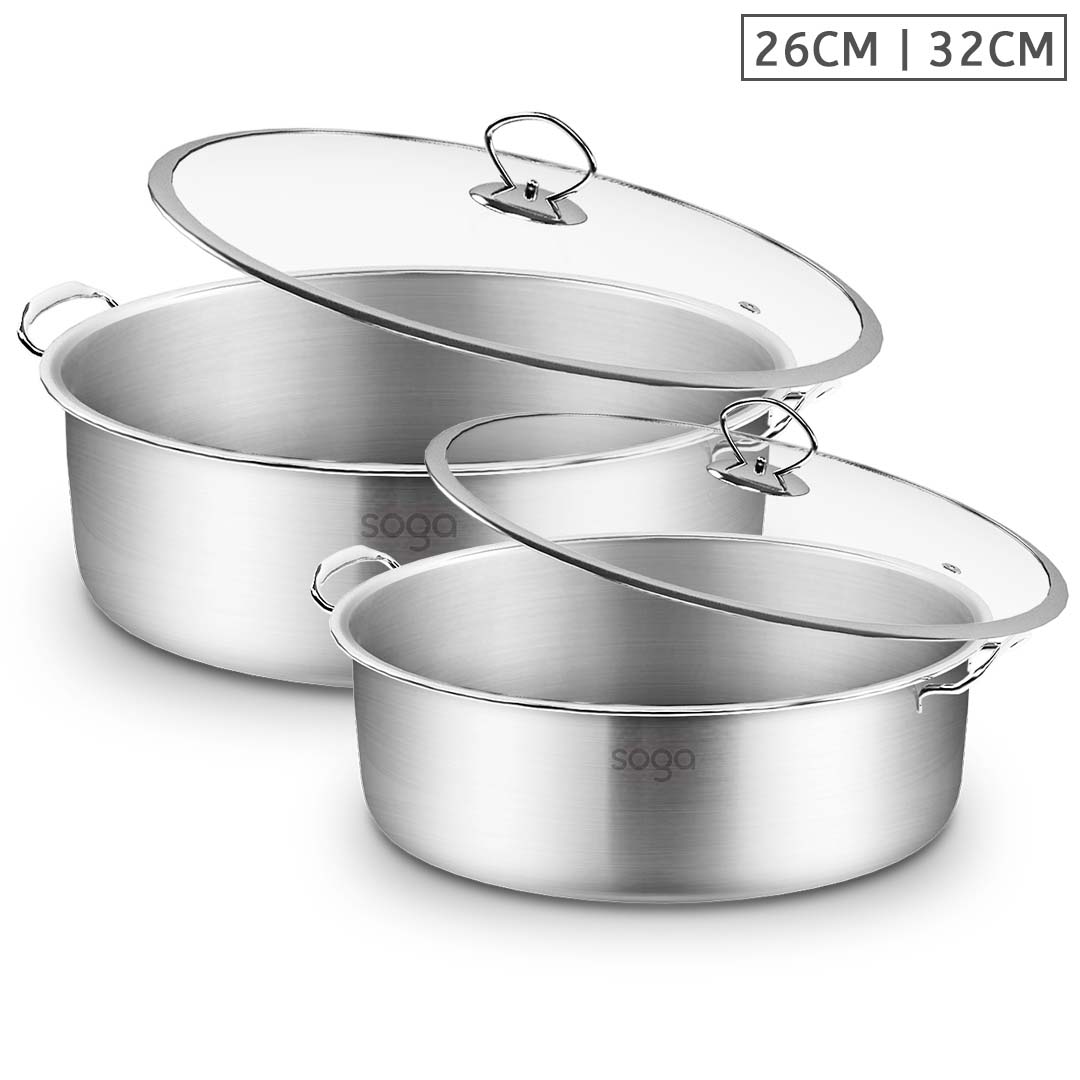 Premium Stainless Steel 26cm 32cm Casserole With Lid Induction Cookware - image1