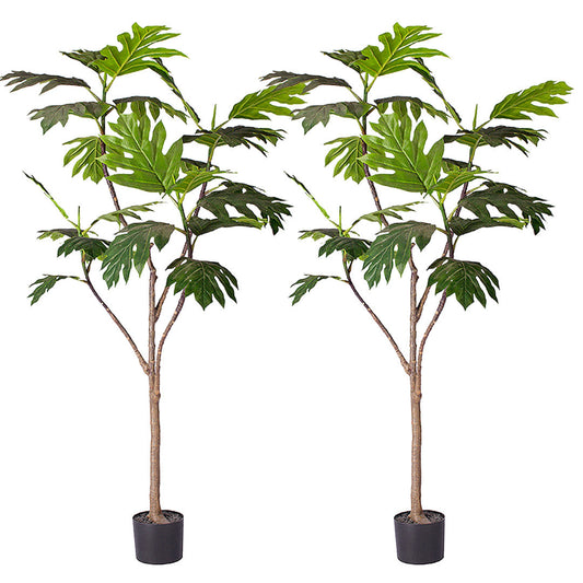 Premium 2X 180cm Artificial Natural Green Split-Leaf Philodendron Tree Fake Tropical Indoor Plant Home Office Decor - image1