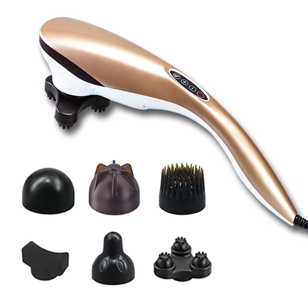 Premium 6 Heads Portable Handheld Massager Soothing Stimulate Blood Flow Shoulder Gold - image1