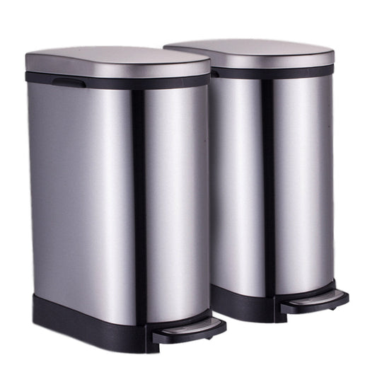 Premium 2X Foot Pedal Stainless Steel Rubbish Recycling Garbage Waste Trash Bin 10L U - image1