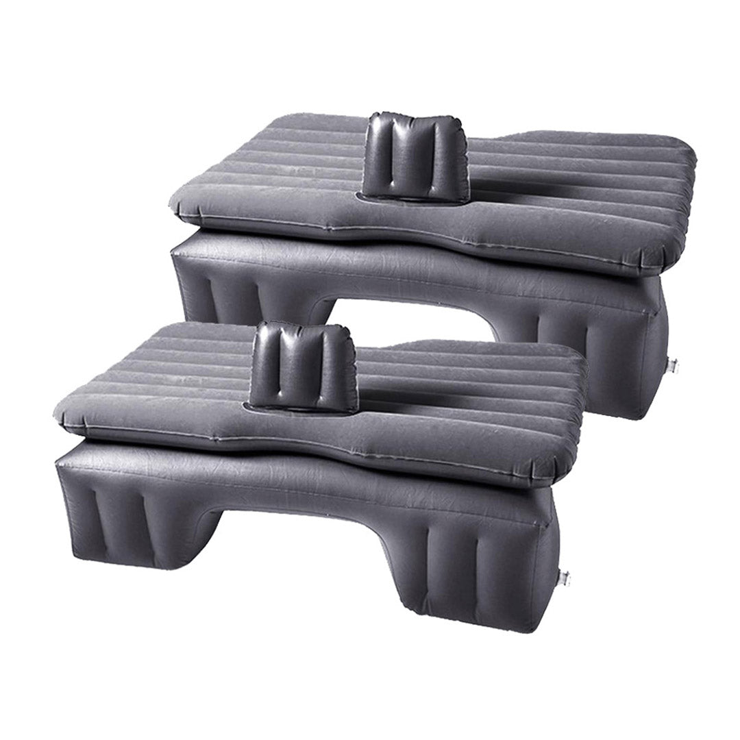 Premium 2X Inflatable Car Mattress Portable Travel Camping Air Bed Rest Sleeping Bed Grey - image1