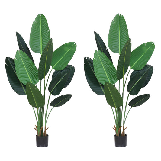 Premium 2X 180cm Green Artificial Indoor Nordic Wind Traveler Banana Plant Fake Decorative Tree - image1