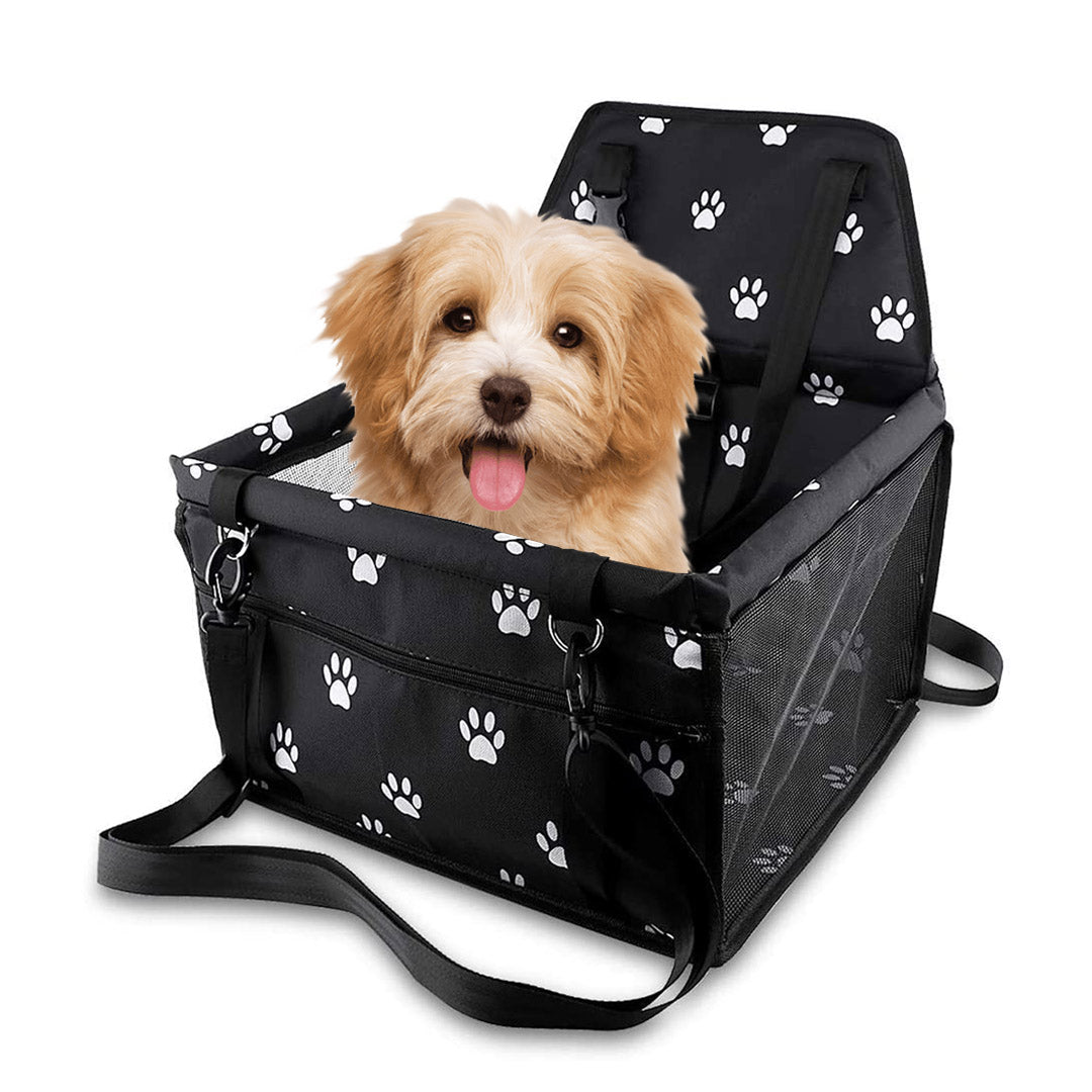 Premium Waterproof Pet Booster Car Seat Breathable Mesh Safety Travel Portable Dog Carrier Bag Black - image1