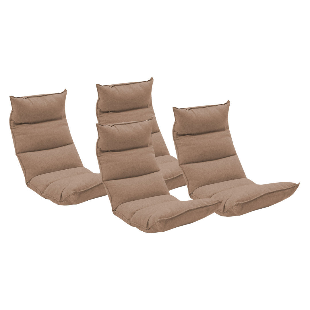 Premium 4X Foldable Tatami Floor Sofa Bed Meditation Lounge Chair Recliner Lazy Couch Khaki - image1