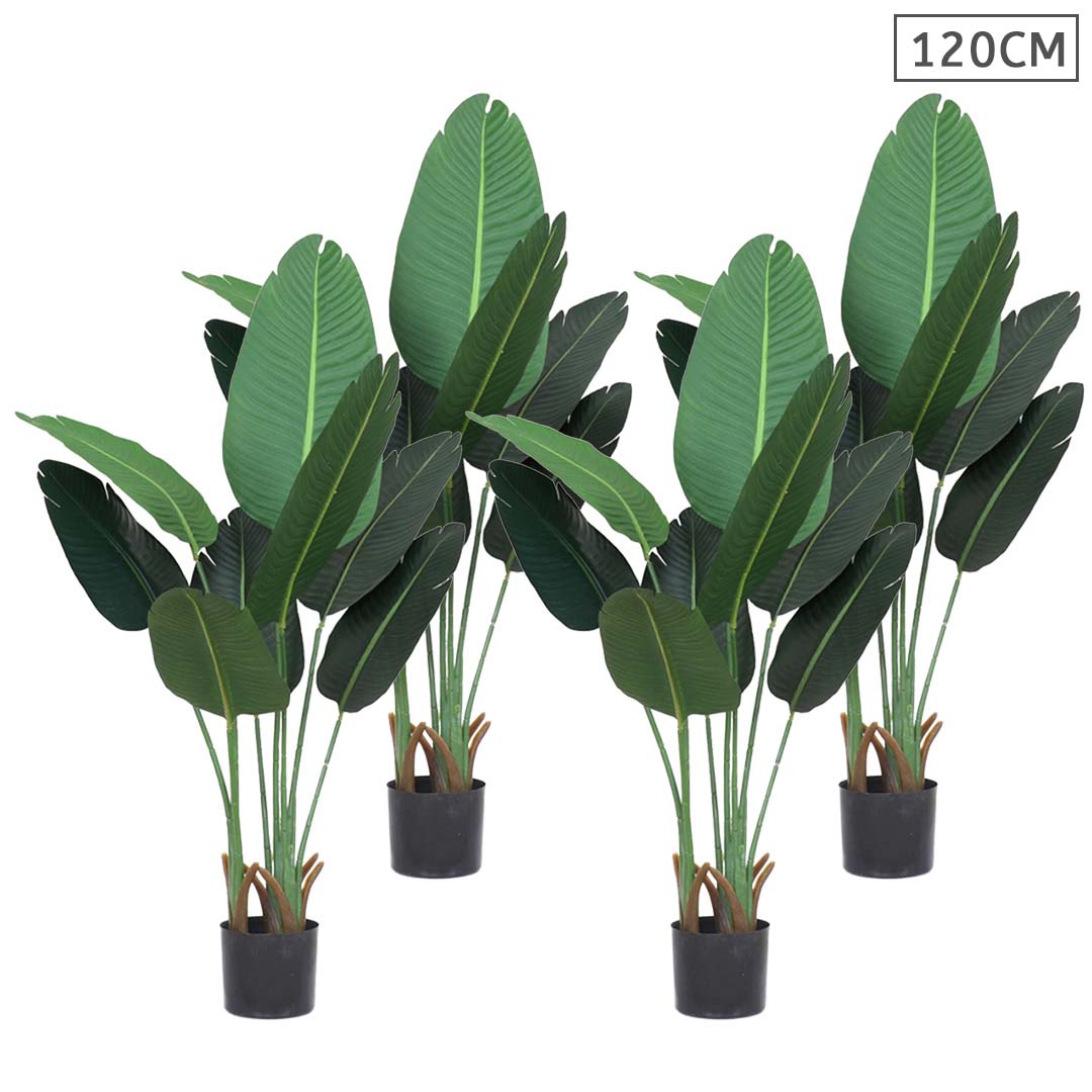 Premium 4X 120cm Artificial Green Indoor Traveler Banana Fake Decoration Tree Flower Pot Plant - image1