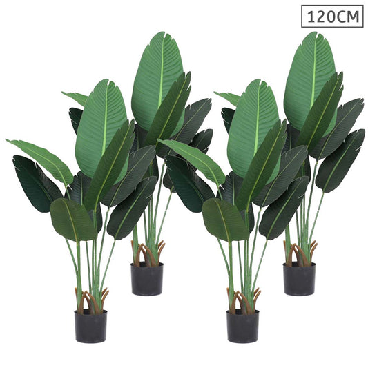 Premium 4X 120cm Artificial Green Indoor Traveler Banana Fake Decoration Tree Flower Pot Plant - image1