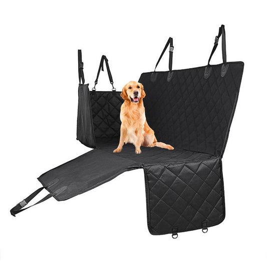 Premium 600D Oxford Cloth Waterproof Dog Car Cover Back Seat Protector Hammock Non-Slip Pet Mat Black - image1