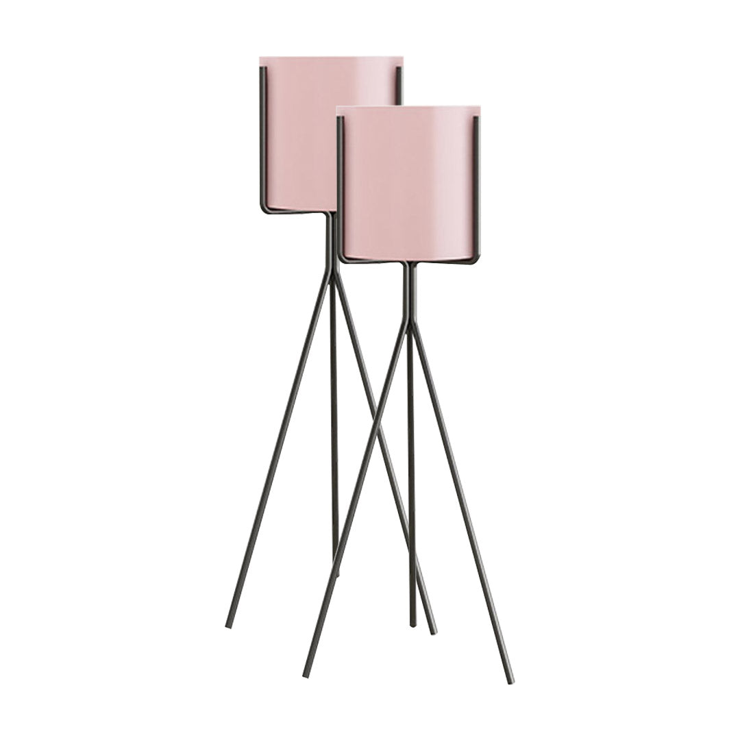 Premium 2X 80cm Tripod Flower Pot Plant Stand with Pink Flowerpot Holder Rack Indoor Display - image1