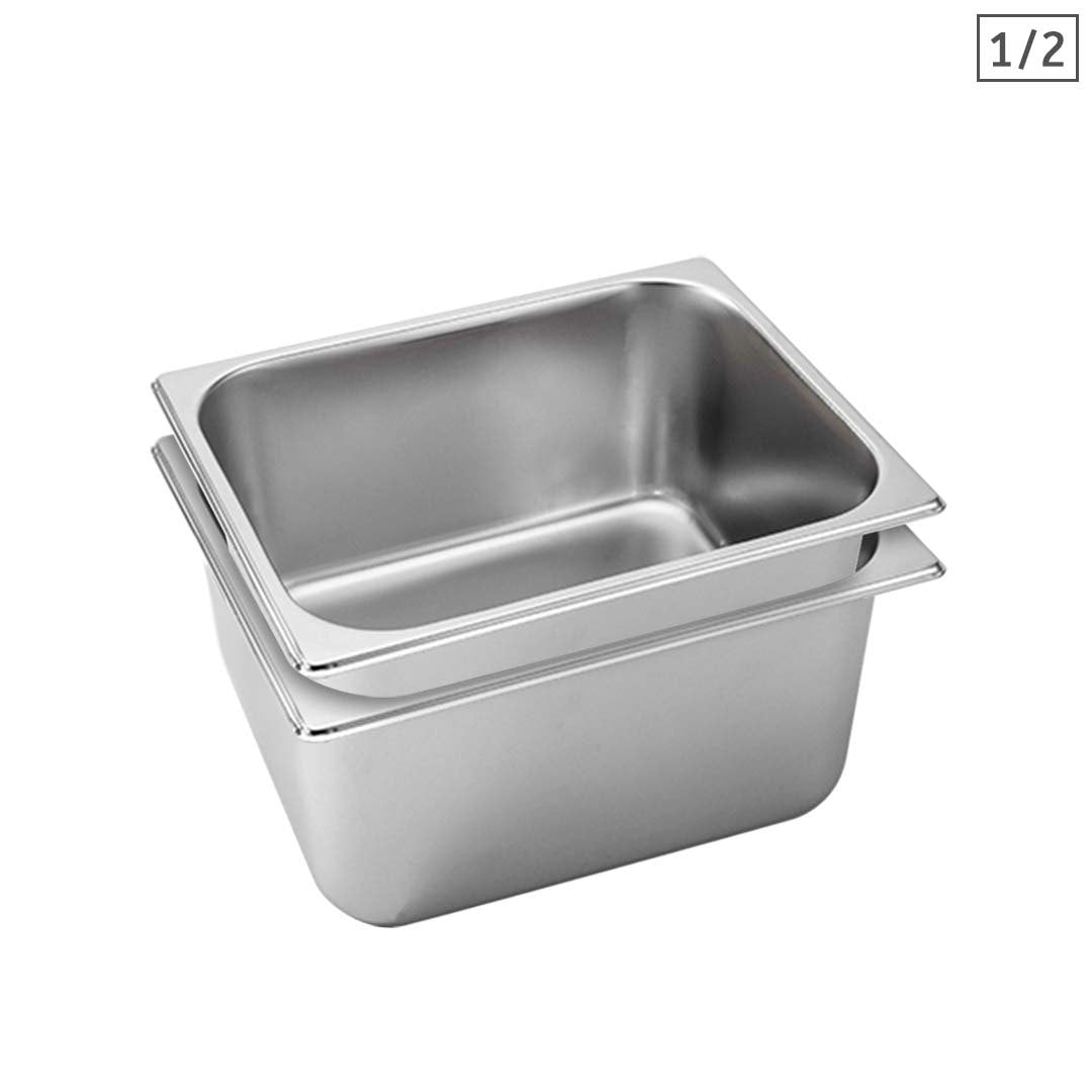 Premium 2X Gastronorm GN Pan Full Size 1/2 GN Pan 15cm Deep Stainless Steel Tray - image1