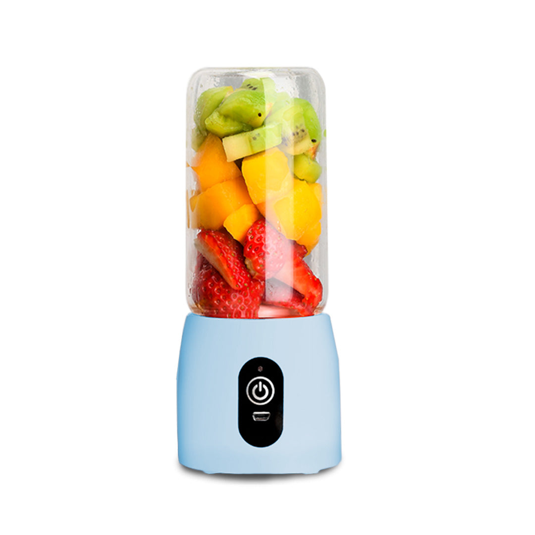 Premium Portable Mini USB Rechargeable Handheld Juice Extractor Fruit Mixer Juicer Blue - image1