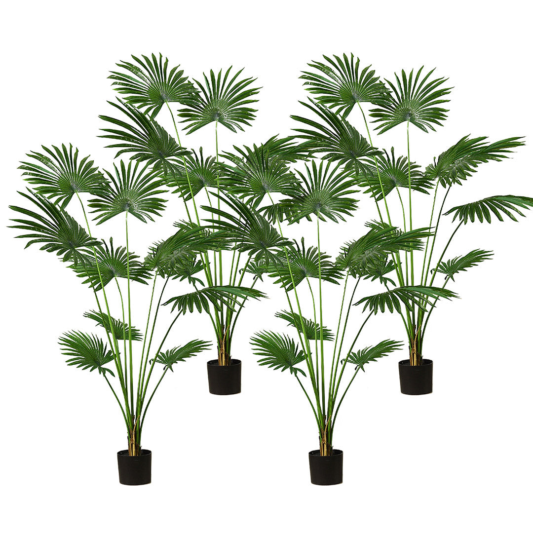 Premium 4X 180cm Artificial Natural Green Fan Palm Tree Fake Tropical Indoor Plant Home Office Decor - image1