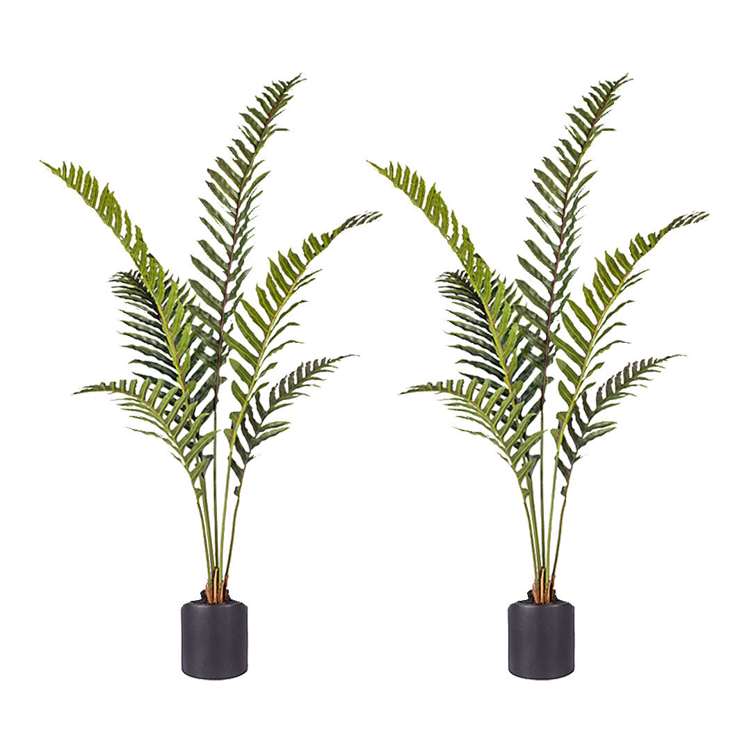 Premium 2X 150cm Artificial Green Rogue Hares Foot Fern Tree Fake Tropical Indoor Plant Home Office Decor - image1