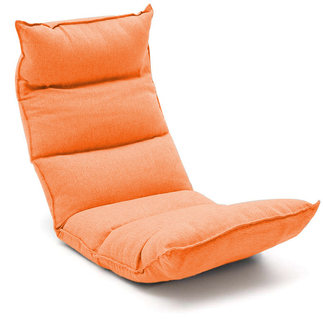 Premium Foldable Tatami Floor Sofa Bed Meditation Lounge Chair Recliner Lazy Couch Orange - image1