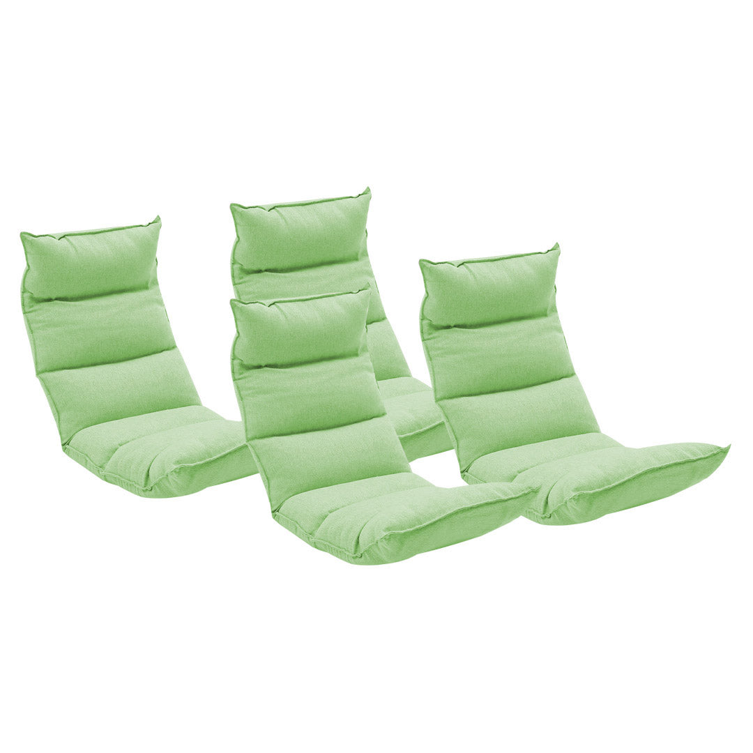 Premium 4X Foldable Tatami Floor Sofa Bed Meditation Lounge Chair Recliner Lazy Couch Green - image1