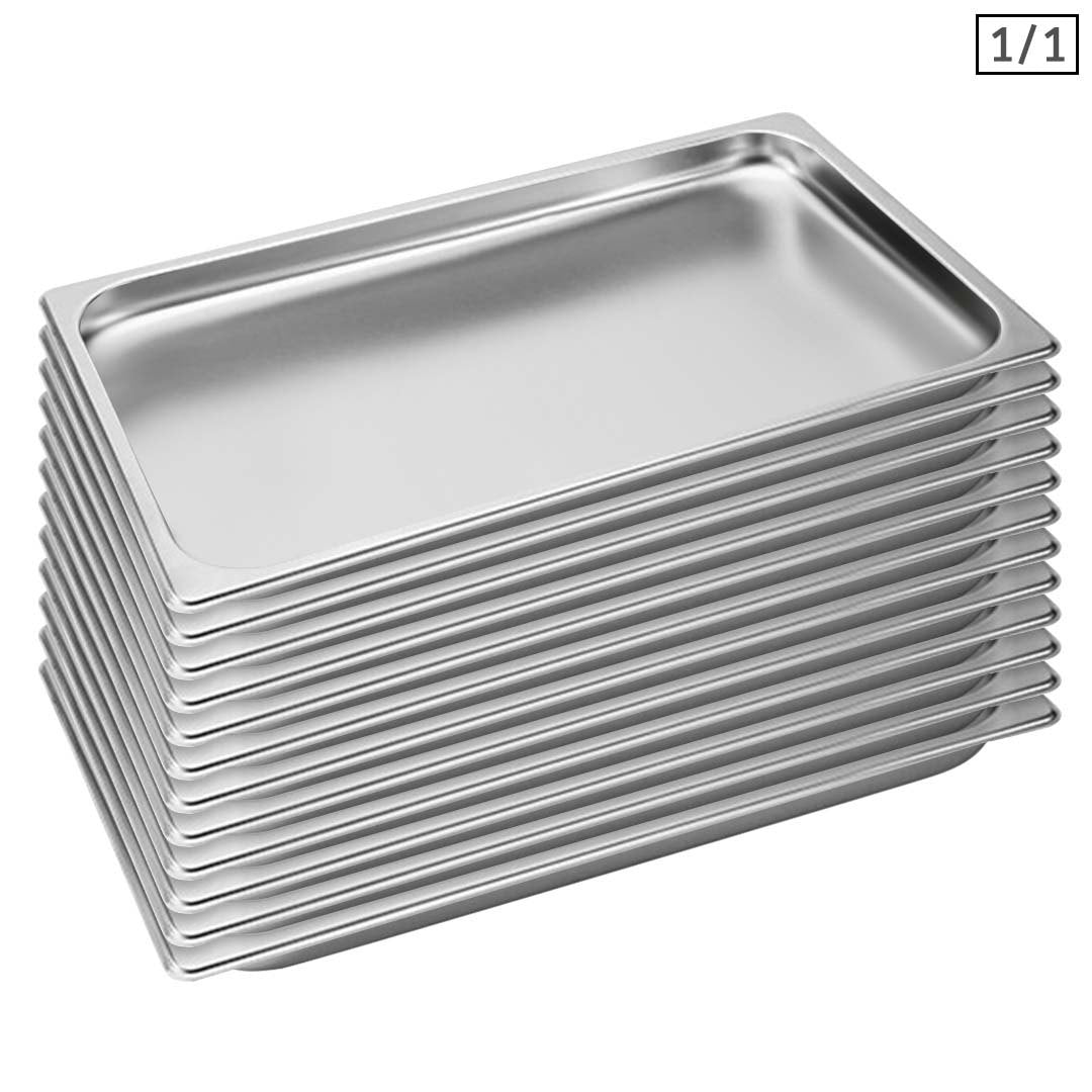 Premium 12X Gastronorm GN Pan Full Size 1/1 GN Pan 2cm Deep Stainless Steel Tray - image1