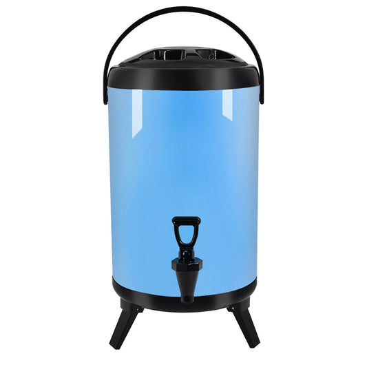 Premium 18L Stainless Steel Insulated Milk Tea Barrel Hot and Cold Beverage Dispenser Container with Faucet Blue - image1